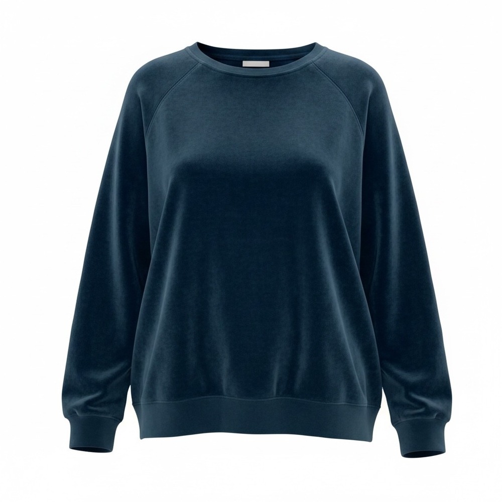32 Degrees Heat Womens Velour Sweatshirt Navy Blue Crew Neck Pullover XL